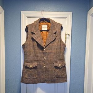 Bagatelle Women's Wool-blend Herringbone Waistcoat Size XL